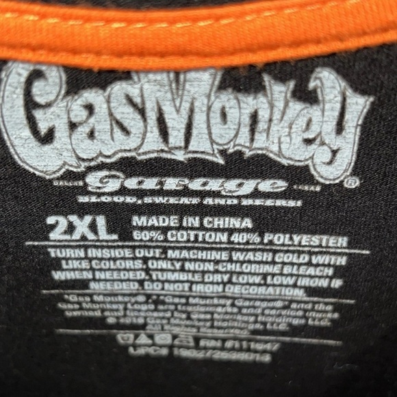 Gas Monkey Garage Black Long Sleeve T-Shirt sz XXL - Picture 3 of 3
